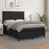 Image de Sommier À Lattes De Lit Avec Matelas Noir 140x200 Cm Similicuir Vidaxl