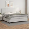 Image de Sommier À Lattes De Lit Avec Matelas Blanc 200x200cm Similicuir Vidaxl