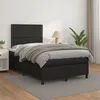 Image de Sommier À Lattes De Lit Matelas Noir 120x200 Cm Similicuir Vidaxl