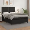 Image de Sommier À Lattes De Lit Avec Matelas Noir 140x200 Cm Similicuir Vidaxl