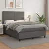 Image de Sommier À Lattes De Lit Avec Matelas Gris 140x200 Cm Similicuir Vidaxl