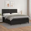 Image de Sommier À Lattes De Lit Avec Matelas Noir 180x200 Cm Similicuir Vidaxl