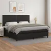 Image de Sommier À Lattes De Lit Avec Matelas Noir 200x200 Cm Similicuir Vidaxl