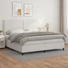 Image de Sommier À Lattes De Lit Avec Matelas Blanc 200x200cm Similicuir Vidaxl