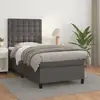 Image de Sommier À Lattes De Lit Avec Matelas Gris 80x200 Cm Similicuir Vidaxl