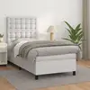 Image de Sommier À Lattes De Lit Avec Matelas Blanc 90x200 Cm Similicuir Vidaxl