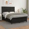 Image de Sommier À Lattes De Lit Avec Matelas Noir 140x190 Cm Similicuir Vidaxl