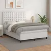 Image de Sommier À Lattes De Lit Avec Matelas Blanc 140x200cm Similicuir Vidaxl