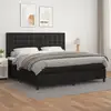 Image de Sommier À Lattes De Lit Avec Matelas Noir 200x200 Cm Similicuir Vidaxl