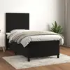 Image de Sommier À Lattes De Lit Et Matelas Noir 80x200 Cm Velours Vidaxl