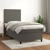 Image de Sommier À Lattes De Lit Et Matelas Gris Foncé 90x190 Cm Velours Vidaxl