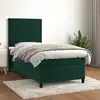 Image de Sommier À Lattes De Lit Avec Matelas Vert Foncé 90x190 Cm Vidaxl