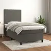 Image de Sommier À Lattes De Lit Et Matelas Gris Foncé 90x200 Cm Velours Vidaxl