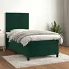 Image de Sommier À Lattes De Lit Avec Matelas Vert Foncé 90x200 Cm Vidaxl