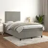 Image de Sommier À Lattes De Lit Et Matelas Gris Clair 120x200cm Velours Vidaxl