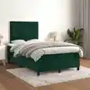 Image de Sommier À Lattes De Lit Et Matelas Vert Foncé 120x200cm Velours Vidaxl