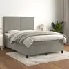Image de Sommier À Lattes De Lit Et Matelas Gris Clair 140x190cm Velours Vidaxl