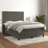 Image de Sommier À Lattes De Lit Et Matelas Gris Foncé 140x190cm Velours Vidaxl