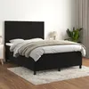 Image de Sommier À Lattes De Lit Avec Matelas Noir 140x200 Cm Velours Vidaxl