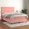 Image de Sommier À Lattes De Lit Avec Matelas Rose 140x200 Cm Velours Vidaxl