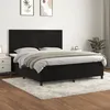 Image de Sommier À Lattes De Lit Et Matelas Noir 160x200 Cm Velours Vidaxl