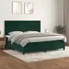 Image de Sommier À Lattes De Lit Et Matelas Vert Foncé 200x200cm Velours Vidaxl