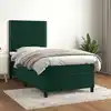 Image de Sommier À Lattes De Lit Avec Matelas Vert Foncé 90x200 Cm Vidaxl