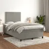 Image de Sommier À Lattes De Lit Et Matelas Gris Clair 120x200cm Velours Vidaxl