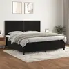 Image de Sommier À Lattes De Lit Et Matelas Noir 200x200 Cm Velours Vidaxl