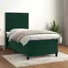 Image de Sommier À Lattes De Lit Avec Matelas Vert Foncé 90x200 Cm Vidaxl