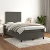 Image de Sommier À Lattes De Lit Et Matelas Gris Foncé 120x200cm Velours Vidaxl