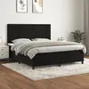 Image de Sommier À Lattes De Lit Et Matelas Noir 160x200 Cm Velours Vidaxl