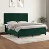 Image de Sommier À Lattes De Lit Et Matelas Vert Foncé 180x200cm Velours Vidaxl