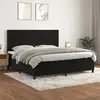 Image de Sommier À Lattes De Lit Et Matelas Noir 200x200 Cm Velours Vidaxl