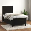 Image de Sommier À Lattes De Lit Et Matelas Noir 80x200 Cm Velours Vidaxl