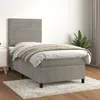 Image de Sommier À Lattes De Lit Et Matelas Gris Clair 90x190 Cm Velours Vidaxl