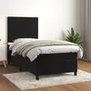Image de Sommier À Lattes De Lit Avec Matelas Noir 90x190 Cm Velours Vidaxl