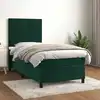 Image de Sommier À Lattes De Lit Avec Matelas Vert Foncé 90x190 Cm Vidaxl