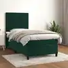 Image de Sommier À Lattes De Lit Avec Matelas Vert Foncé 90x200 Cm Vidaxl