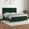Image de Sommier À Lattes De Lit Et Matelas Vert Foncé 160x200cm Velours Vidaxl