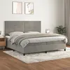 Image de Sommier À Lattes De Lit Et Matelas Gris Clair 200x200cm Velours Vidaxl