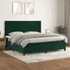 Image de Sommier À Lattes De Lit Et Matelas Vert Foncé 200x200cm Velours Vidaxl