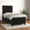 Image de Sommier À Lattes De Lit Avec Matelas Noir 100x200 Cm Velours Vidaxl