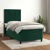 Image de Sommier À Lattes De Lit Avec Matelas Vert Foncé 100x200 Cm Vidaxl