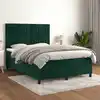 Image de Sommier À Lattes De Lit Et Matelas Vert Foncé 140x190cm Velours Vidaxl