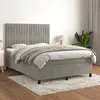 Image de Sommier À Lattes De Lit Et Matelas Gris Clair 140x200cm Velours Vidaxl