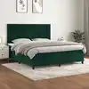 Image de Sommier À Lattes De Lit Et Matelas Vert Foncé 160x200cm Velours Vidaxl