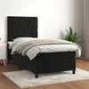 Image de Sommier À Lattes De Lit Et Matelas Noir 80x200 Cm Velours Vidaxl