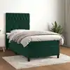Image de Sommier À Lattes De Lit Avec Matelas Vert Foncé 90x190 Cm Vidaxl