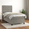 Image de Sommier À Lattes De Lit Et Matelas Gris Clair 100x200cm Velours Vidaxl
